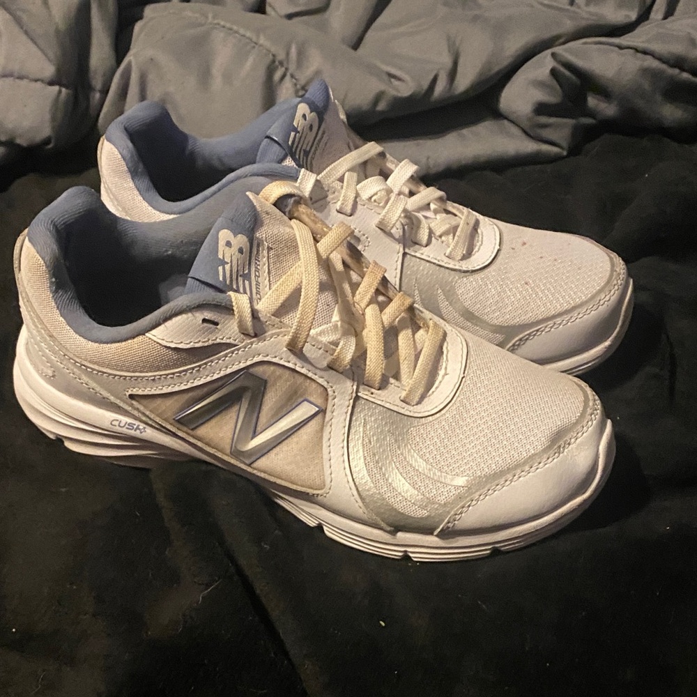 New Balance White and Gray Running Shoes